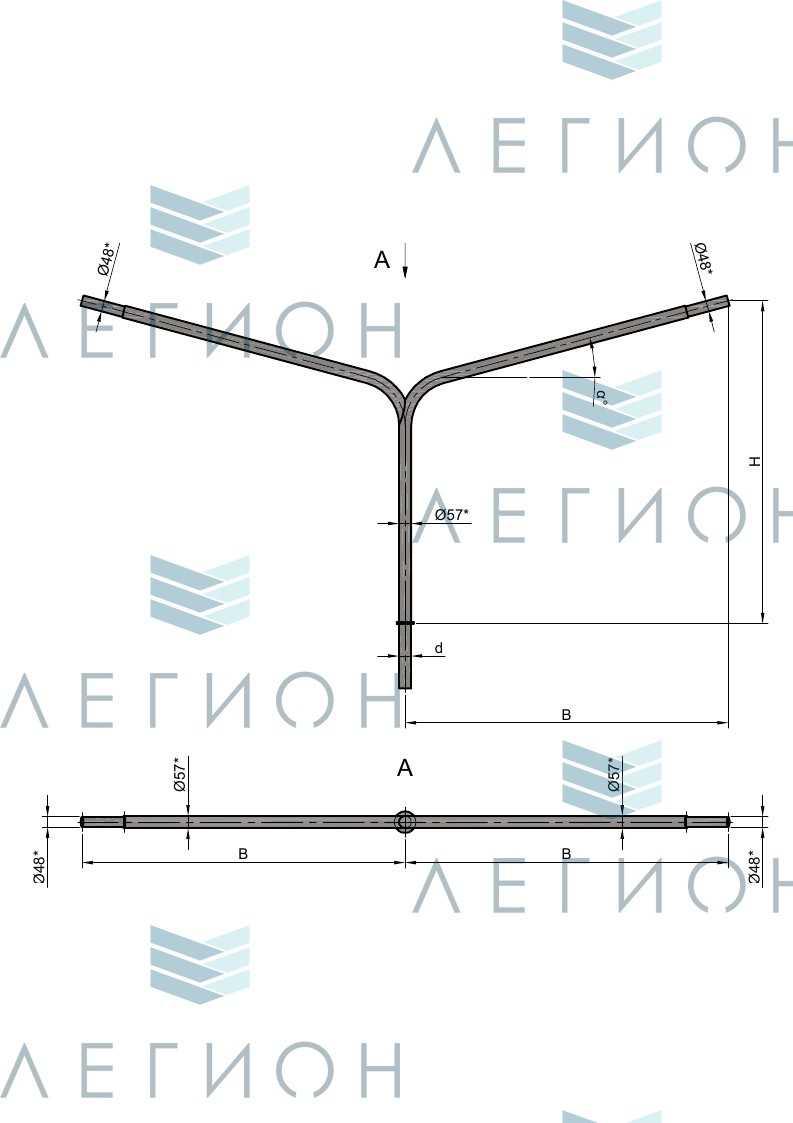 К4-1,0-1,0-0-1 кронштейн двухрожковый