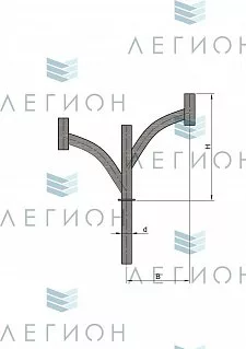 К91-0,6-0,3-1-5 кронштейн двухрожковый